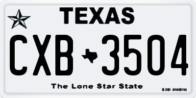 TX license plate CXB3504