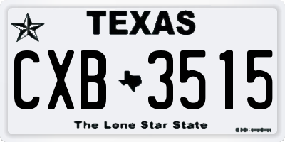 TX license plate CXB3515