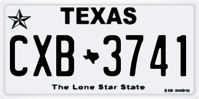 TX license plate CXB3741