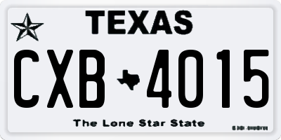 TX license plate CXB4015