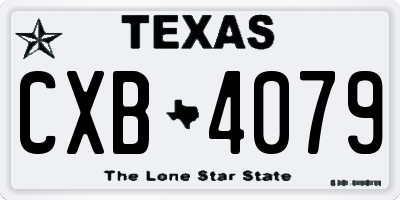 TX license plate CXB4079