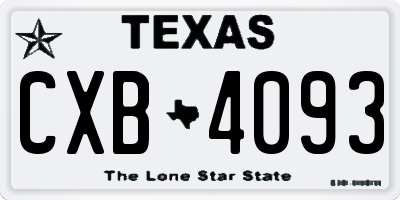 TX license plate CXB4093