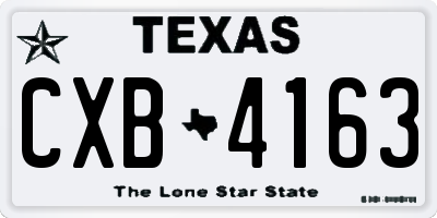 TX license plate CXB4163