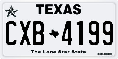 TX license plate CXB4199