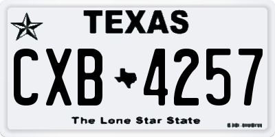 TX license plate CXB4257