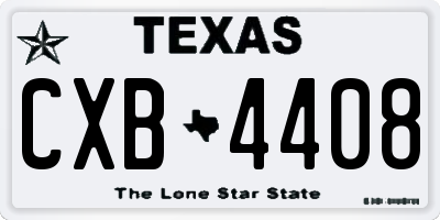 TX license plate CXB4408