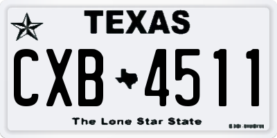 TX license plate CXB4511