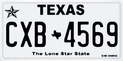 TX license plate CXB4569