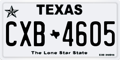 TX license plate CXB4605