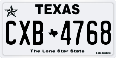 TX license plate CXB4768