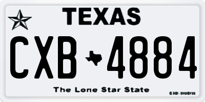 TX license plate CXB4884