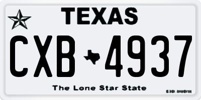 TX license plate CXB4937