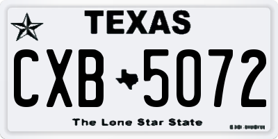 TX license plate CXB5072
