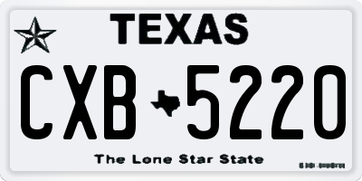 TX license plate CXB5220
