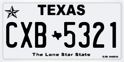 TX license plate CXB5321