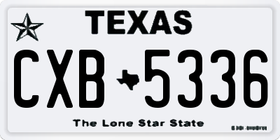 TX license plate CXB5336