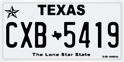 TX license plate CXB5419