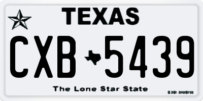 TX license plate CXB5439