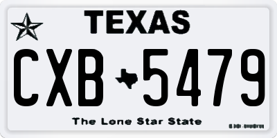 TX license plate CXB5479