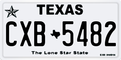 TX license plate CXB5482