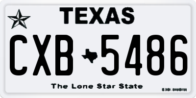 TX license plate CXB5486