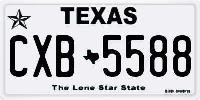 TX license plate CXB5588