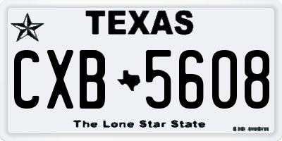 TX license plate CXB5608