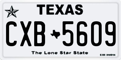 TX license plate CXB5609