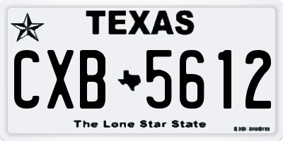 TX license plate CXB5612