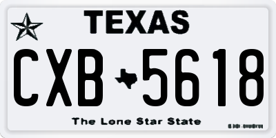 TX license plate CXB5618