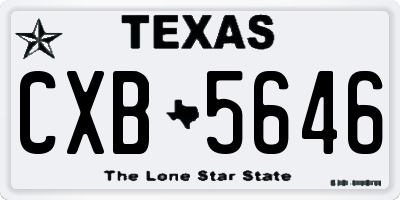 TX license plate CXB5646