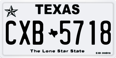 TX license plate CXB5718