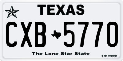 TX license plate CXB5770