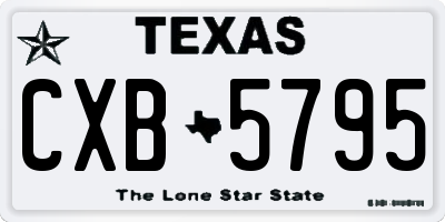 TX license plate CXB5795