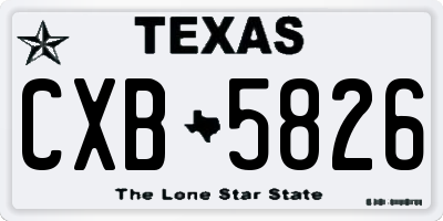 TX license plate CXB5826