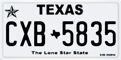 TX license plate CXB5835