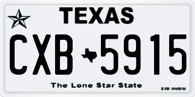TX license plate CXB5915
