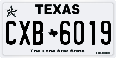 TX license plate CXB6019