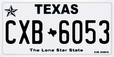 TX license plate CXB6053