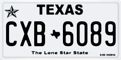 TX license plate CXB6089