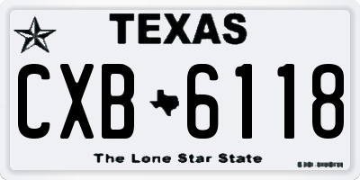 TX license plate CXB6118