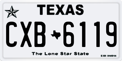 TX license plate CXB6119