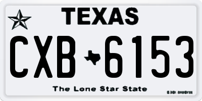 TX license plate CXB6153