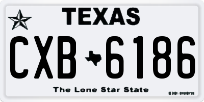 TX license plate CXB6186