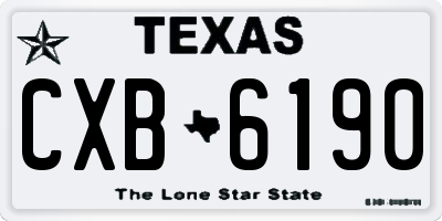 TX license plate CXB6190