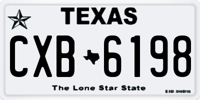 TX license plate CXB6198