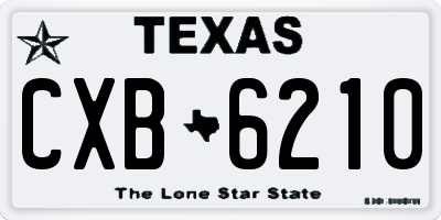 TX license plate CXB6210