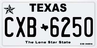 TX license plate CXB6250