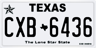 TX license plate CXB6436