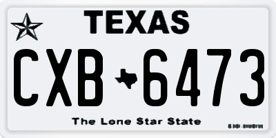 TX license plate CXB6473